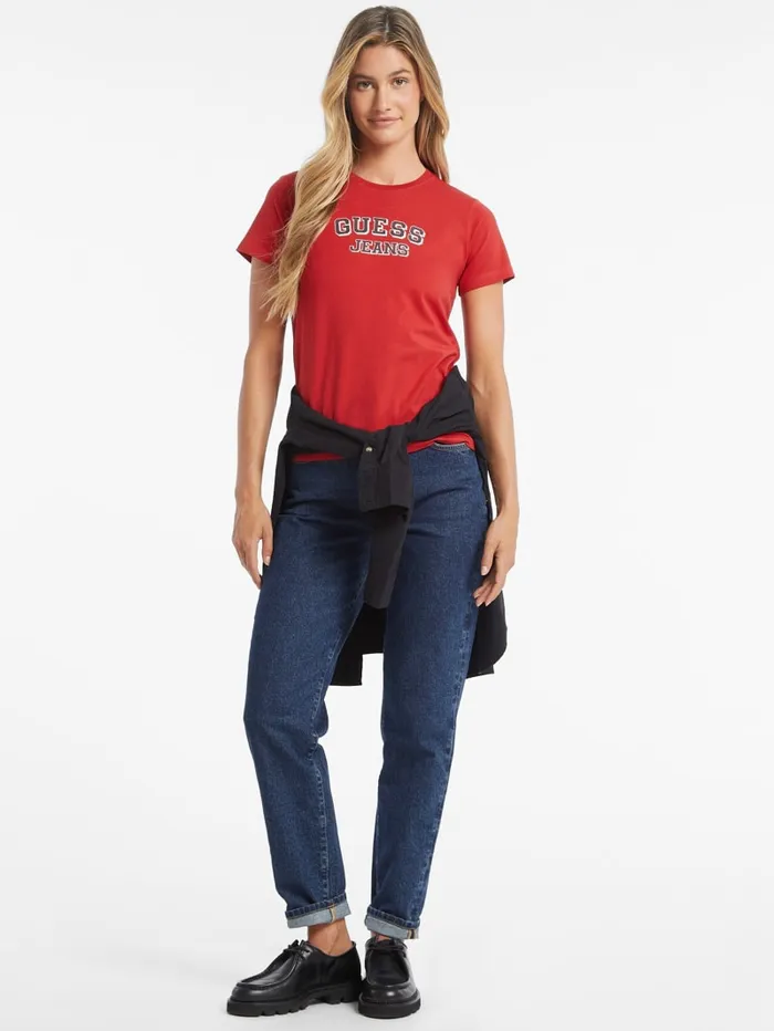 GUESS Tops Regular TwoTone Logo Tee Black 8211 Women