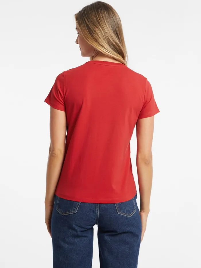 GUESS Tops Regular TwoTone Logo Tee Black 8211 Women