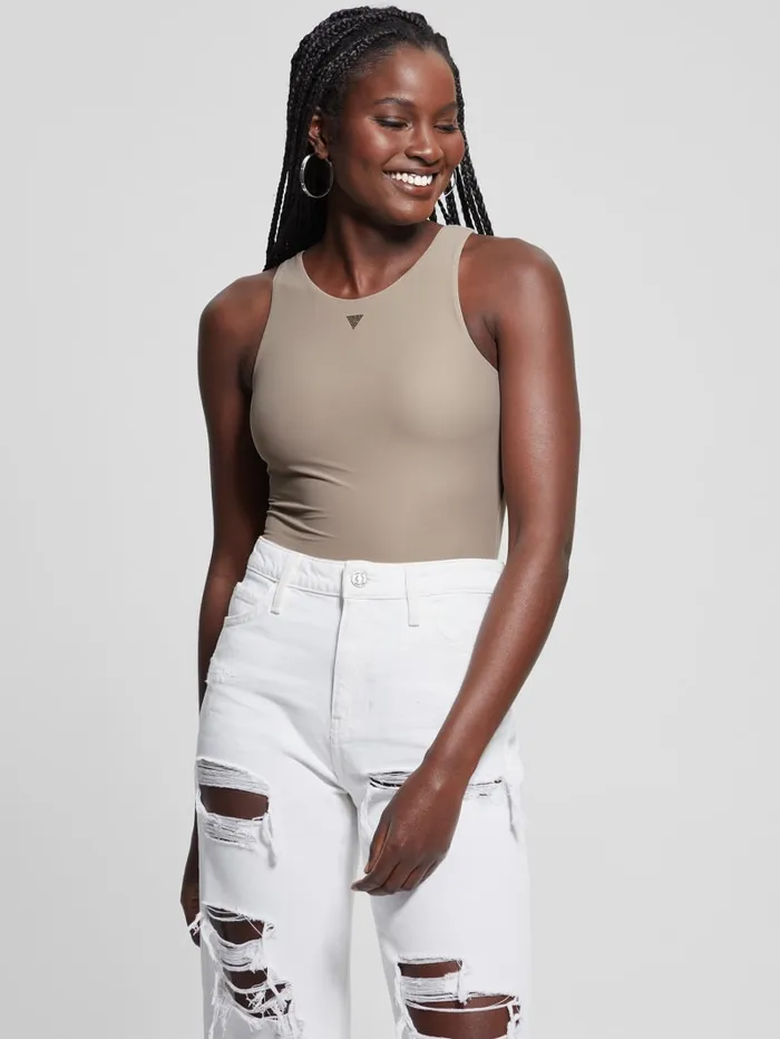 GUESS Tops Seamless Bodysuit Beige 8211 Women