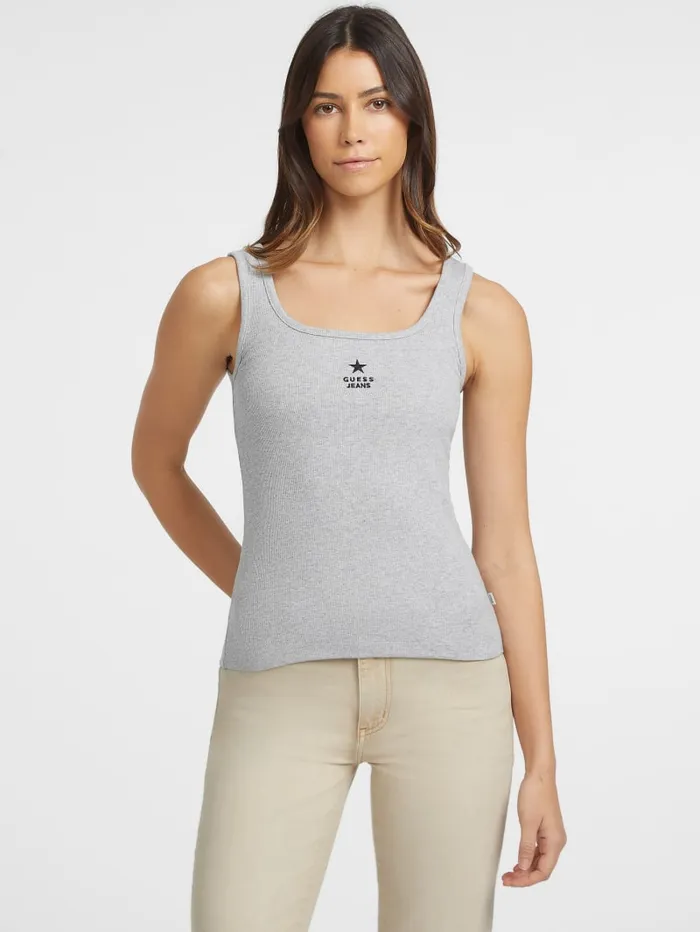 GUESS Tops Slim Embroidered Star Tank Black 8211 Women