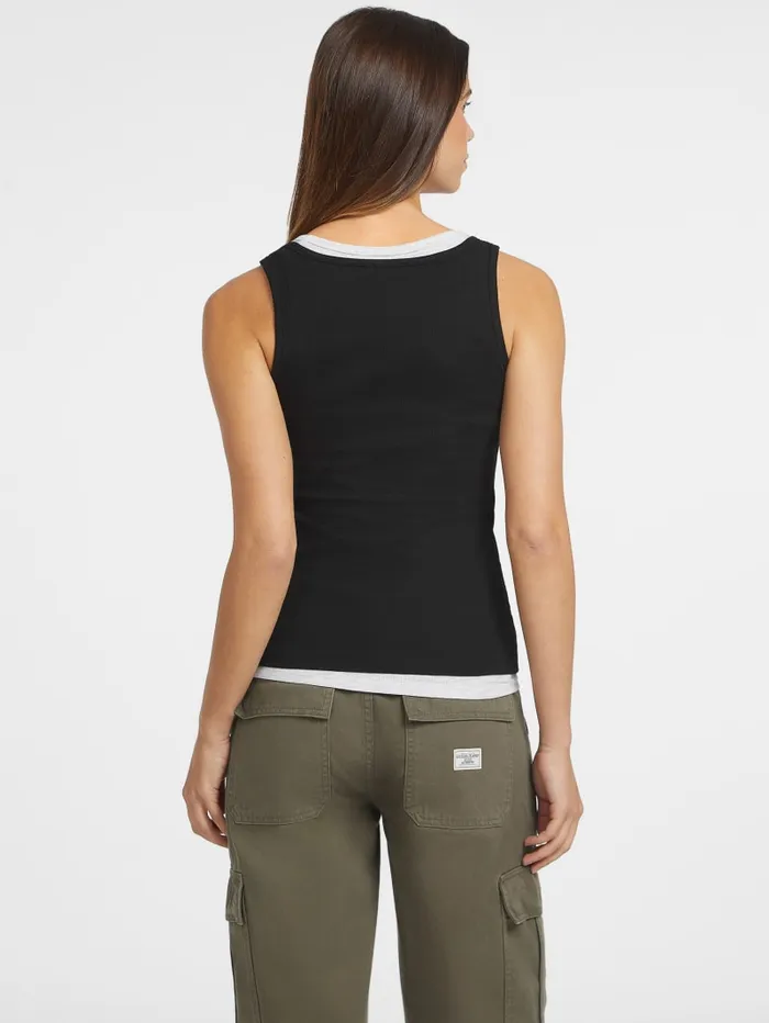 GUESS Tops Slim Embroidered Star Tank Black 8211 Women