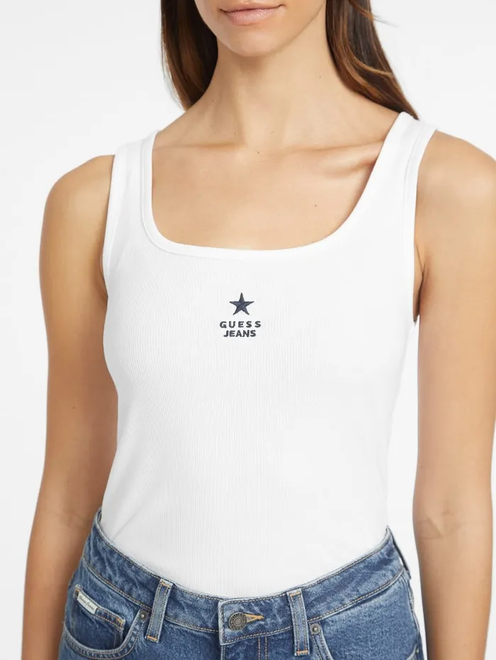 GUESS Tops Slim Embroidered Star Tank Black 8211 Women