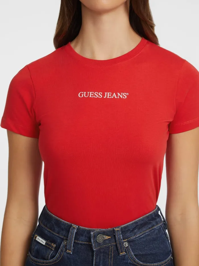 GUESS Tops Slim Logo Tee Black 8211 Women
