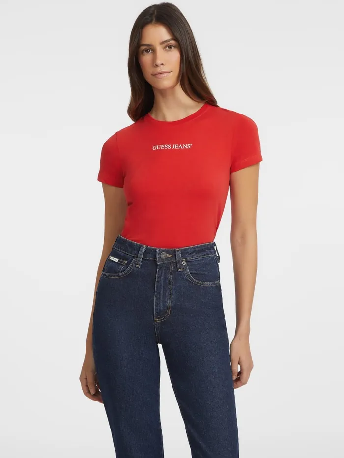 GUESS Tops Slim Logo Tee Black 8211 Women
