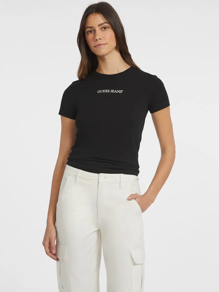 GUESS Tops Slim Logo Tee Black 8211 Women