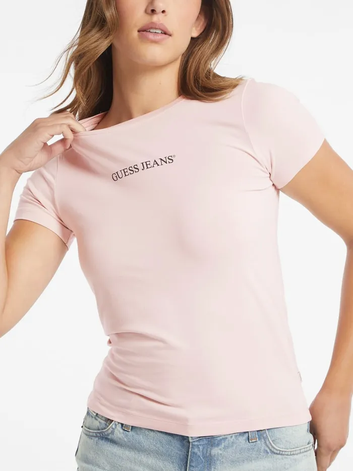 GUESS Tops Slim Logo Tee Black 8211 Women