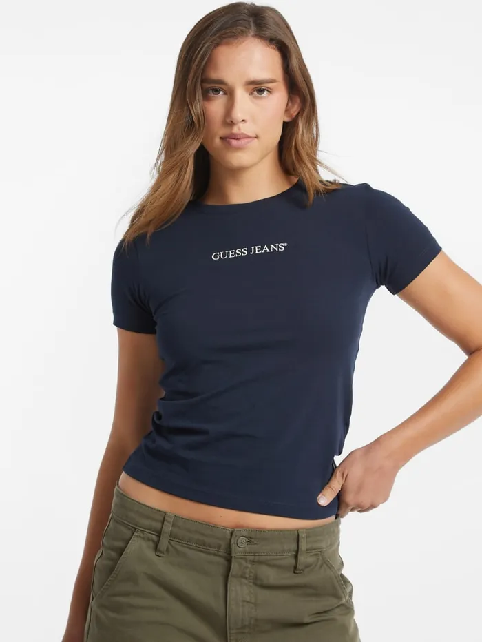 GUESS Tops Slim Logo Tee Black 8211 Women