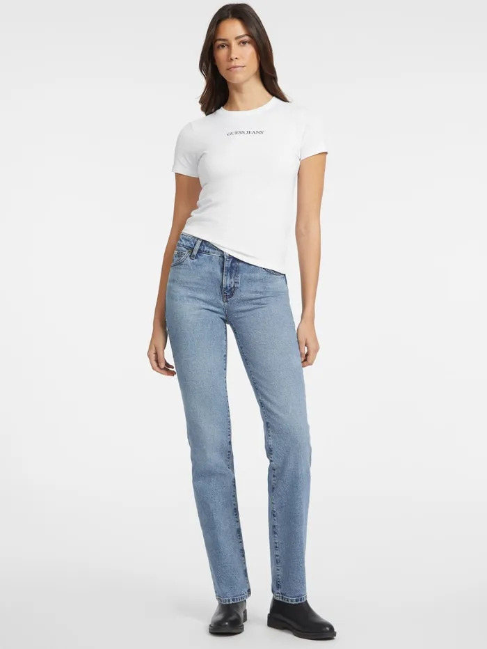 GUESS Tops Slim Logo Tee Black 8211 Women