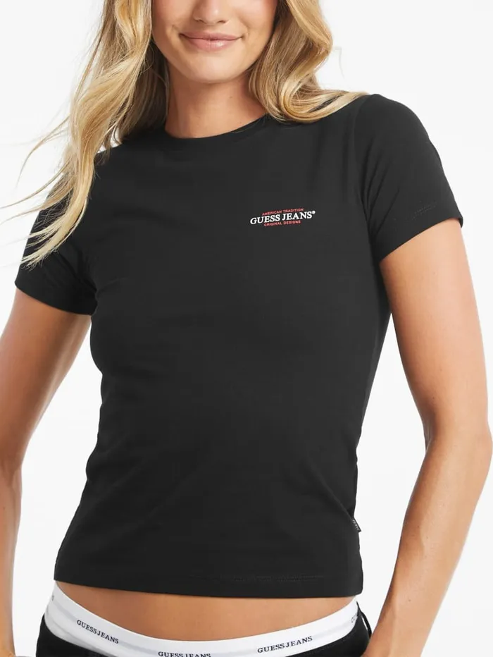 GUESS Tops Slim Mini American Tradition Tee Black 8211 Women