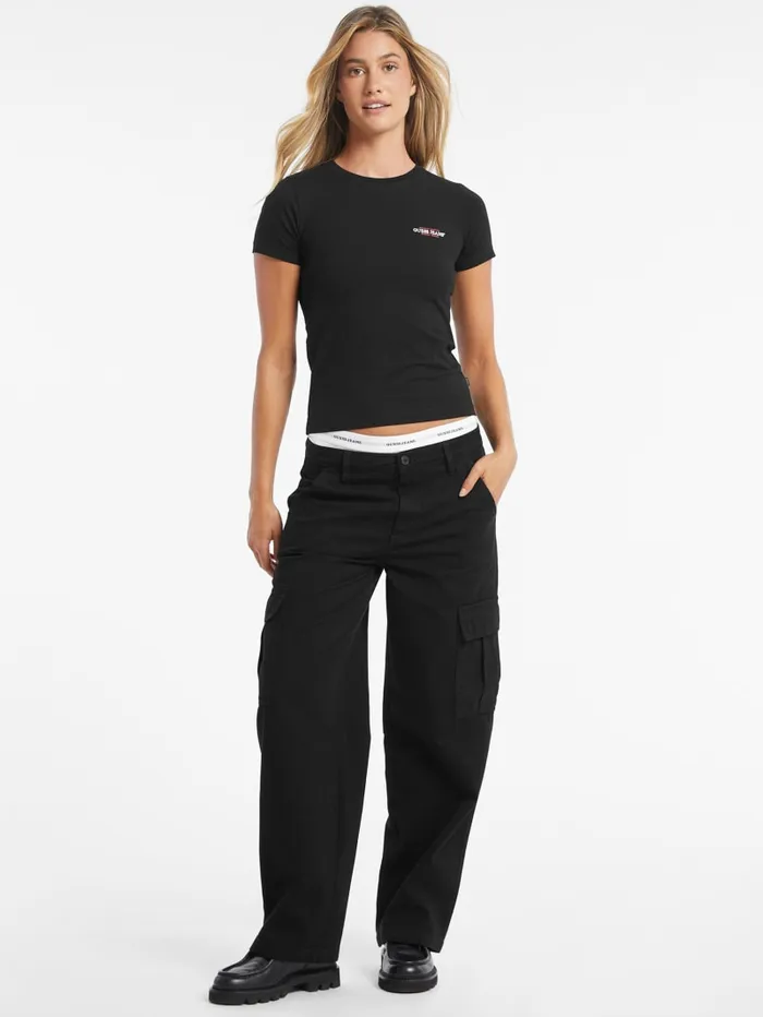 GUESS Tops Slim Mini American Tradition Tee Black 8211 Women