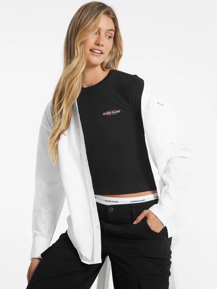 GUESS Tops Slim Mini American Tradition Tee Black 8211 Women