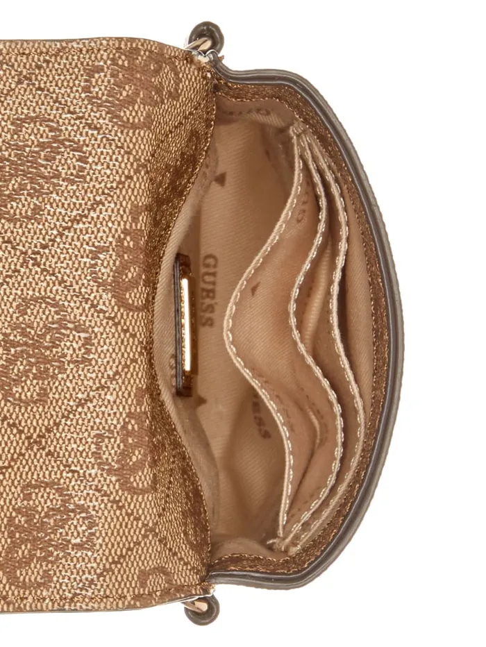 GUESS Travel and Tech Latona Quattro G Mini Phone Crossbody Brown 8211 Women