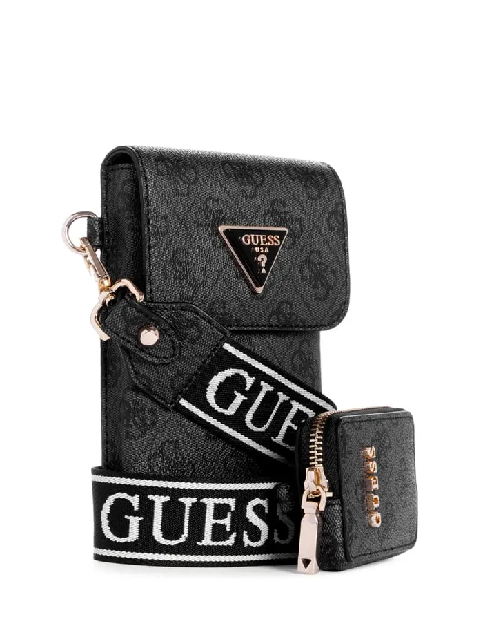 GUESS Travel and Tech Latona Quattro G Mini Phone Crossbody Brown 8211 Women