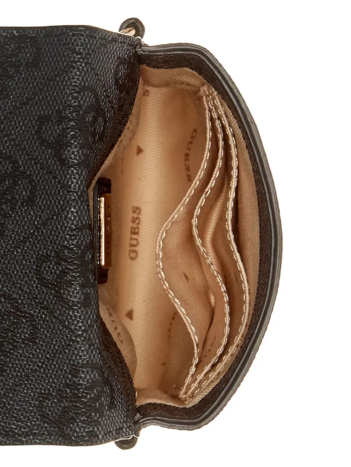 GUESS Travel and Tech Latona Quattro G Mini Phone Crossbody Brown 8211 Women