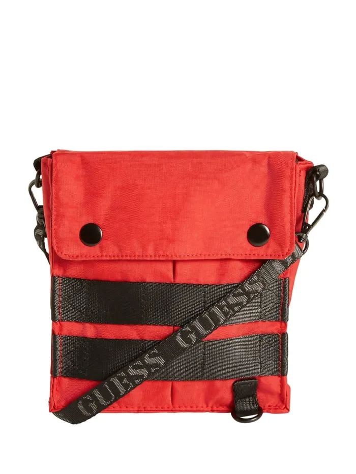 GUESS Wallets and Bags Originals Nylon Utility Side Bag Red 8211 Men