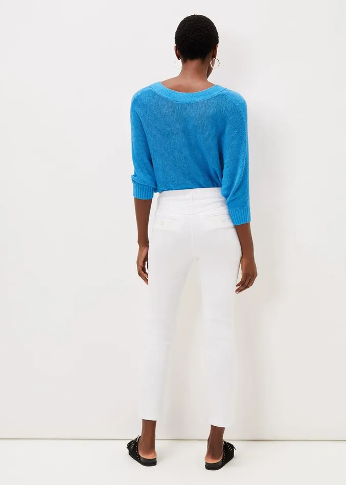 Hailee Topstitch Skinny Jeans Short White Women Phase Eight Trousers
