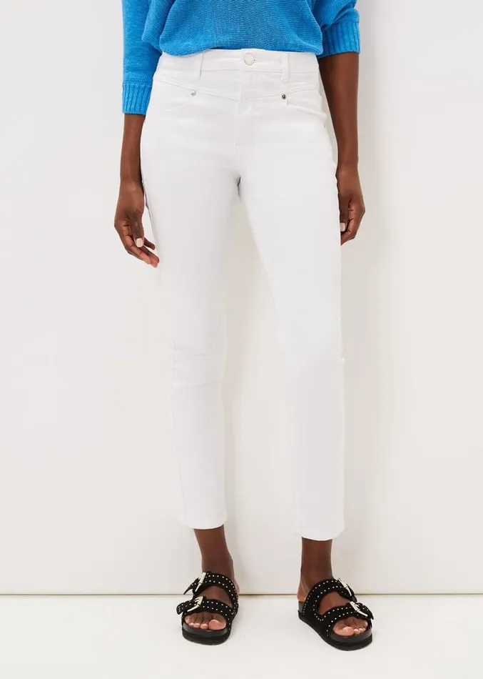 Hailee Topstitch Skinny Jeans Short White Women Phase Eight Trousers