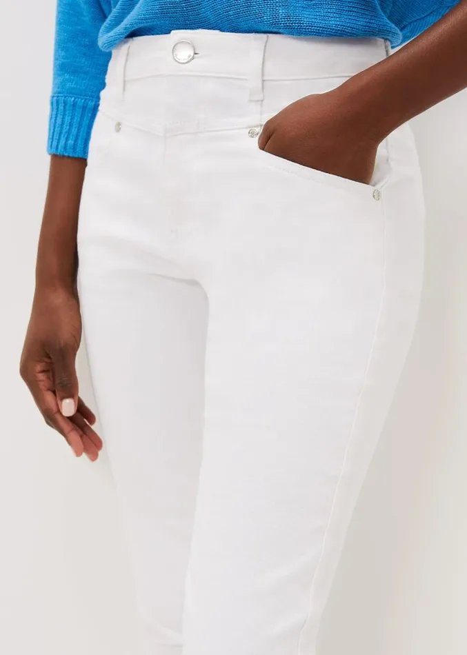 Hailee Topstitch Skinny Jeans Short White Women Phase Eight Trousers