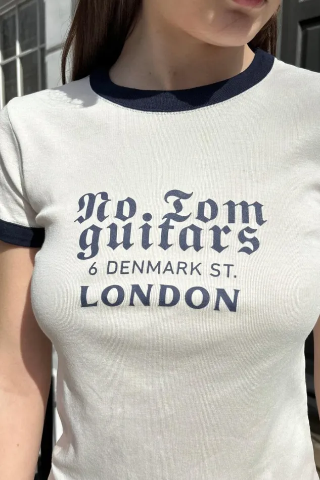 Hailie No Tom Guitars Top Natural White Women Brandy Melville Tops