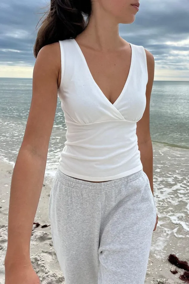 Halle Top Natural White Women Brandy Melville Tops