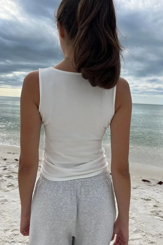 Halle Top Natural White Women Brandy Melville Tops