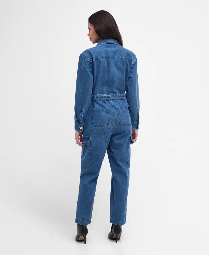 Hamilton Denim Jumpsuit Ecru Women Barbour Dresses and Skirts