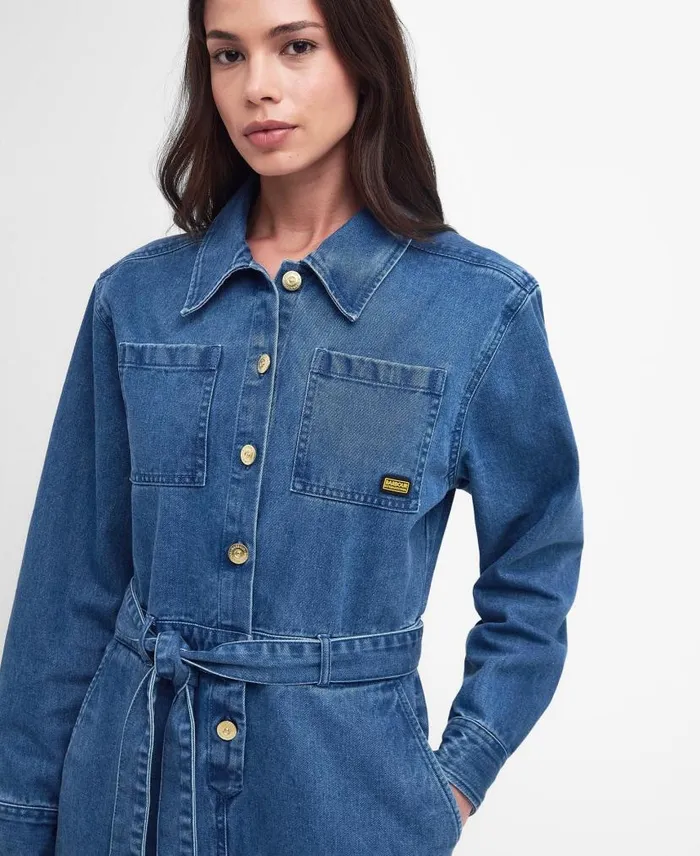Hamilton Denim Jumpsuit Ecru Women Barbour Dresses and Skirts