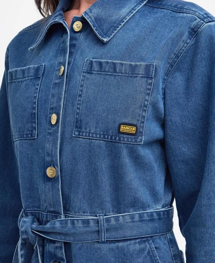Hamilton Denim Jumpsuit Ecru Women Barbour Dresses and Skirts