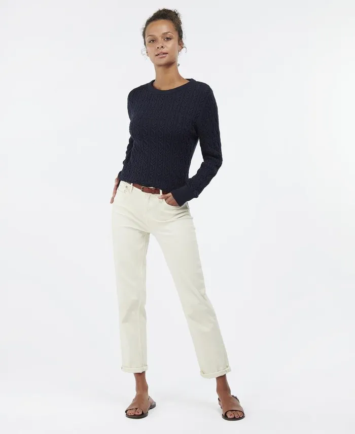 Hampton Knitted Jumper Off White Women Barbour Jumpers