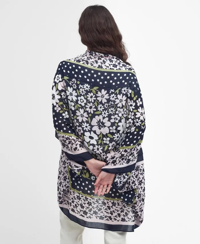 Harewood Cape Navyshell Pink Women Barbour Scarves and Wraps