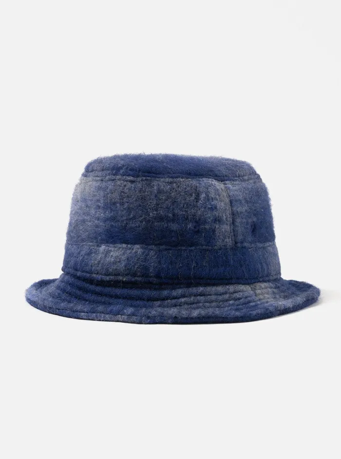 Hats Men Universal Works Universal Works Bucket Hat In NavyGrey Fresco Fleece