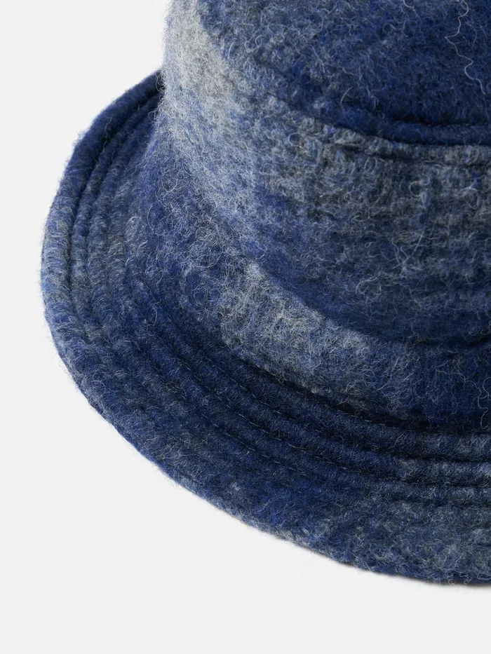 Hats Men Universal Works Universal Works Bucket Hat In NavyGrey Fresco Fleece