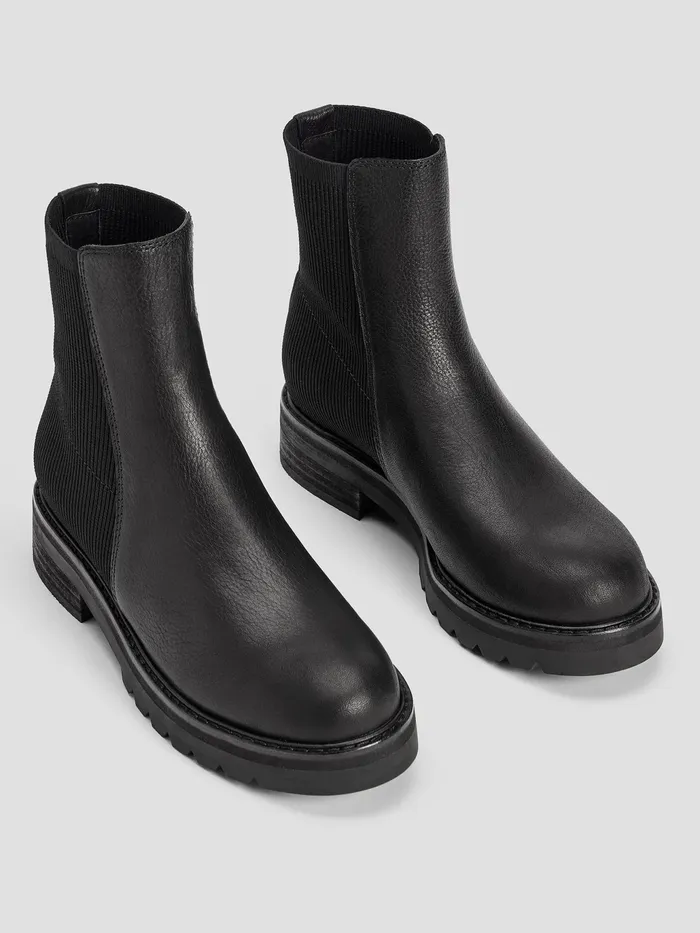 Haven Leather Bootie Black Women Eileen Fisher Shoes