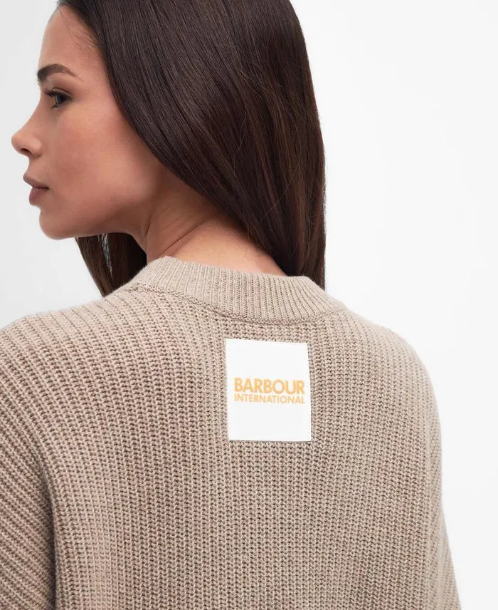 Henlow Crew Neck Jumper Oat Women Barbour Jumpers