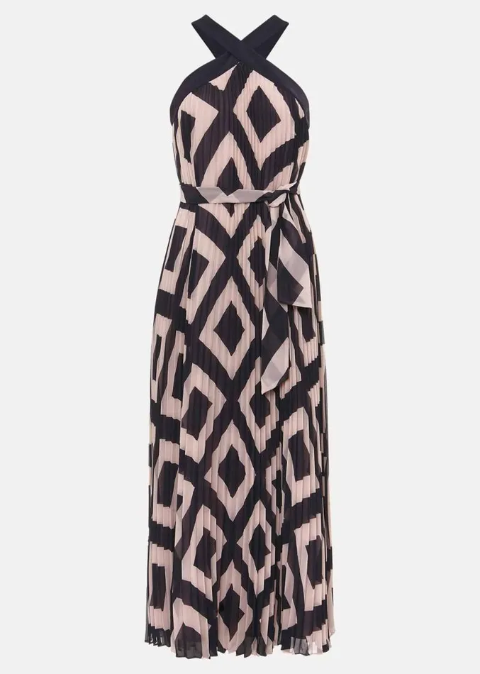 Hestia Diamond Trapeze Maxi Dress Navypink Women Phase Eight Dresses