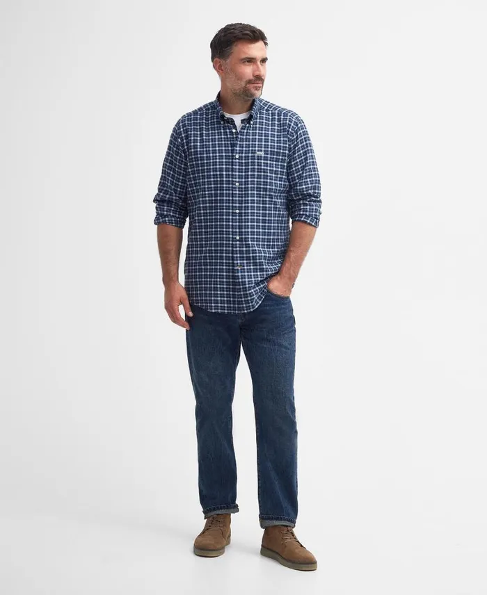 Howard Tailored LongSleeved Shirt Classic Navy Men Barbour Shirts
