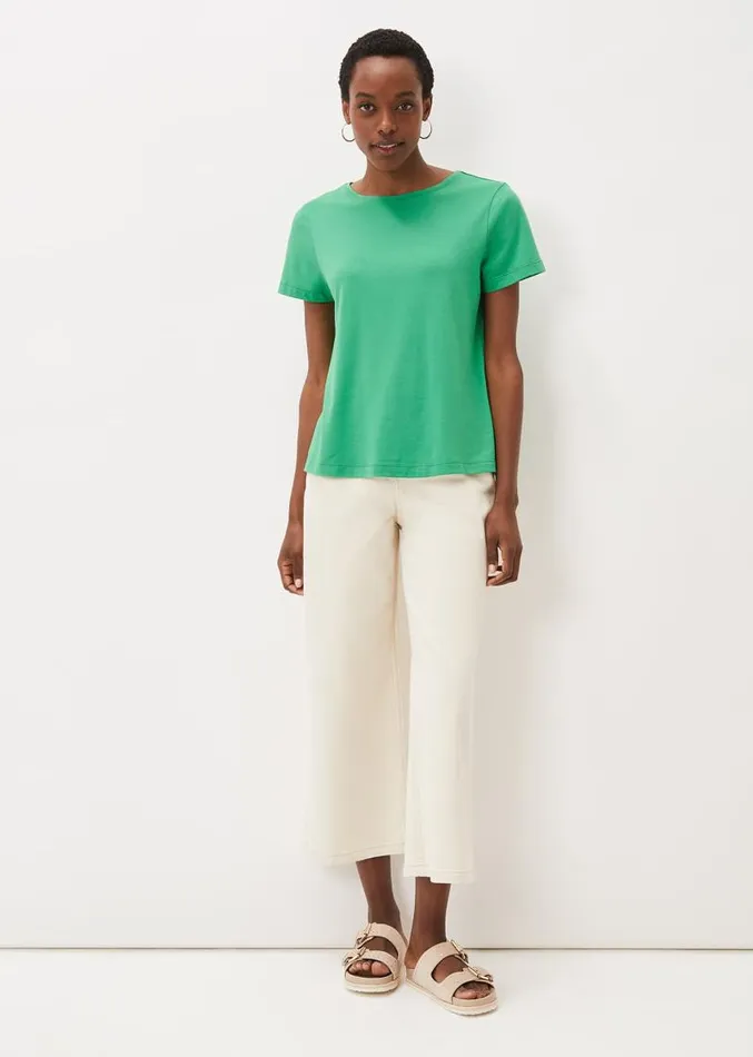 Huntly Stitch Detail TShirt Emerald Women Phase Eight Tops and TShirts