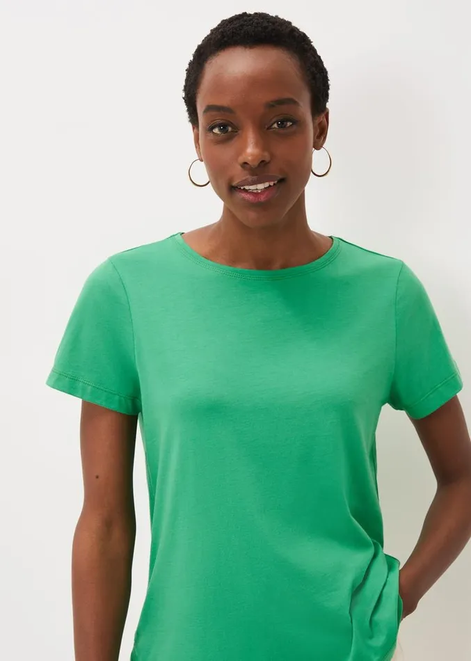 Huntly Stitch Detail TShirt Emerald Women Phase Eight Tops and TShirts