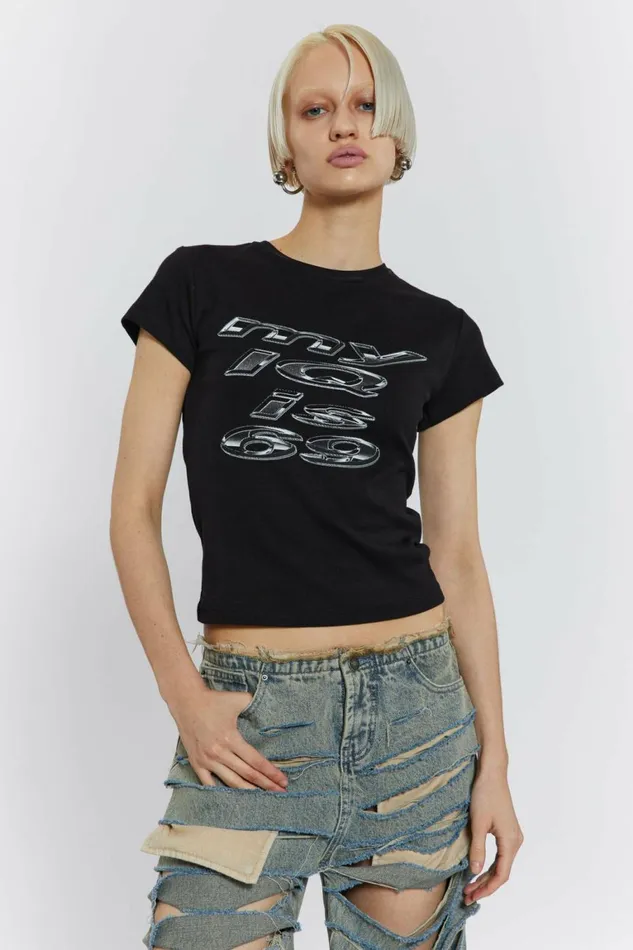 IQ 69 Tee Black Women Jaded London TShirts IQ 69 Tee Black Women Jaded London TShirts