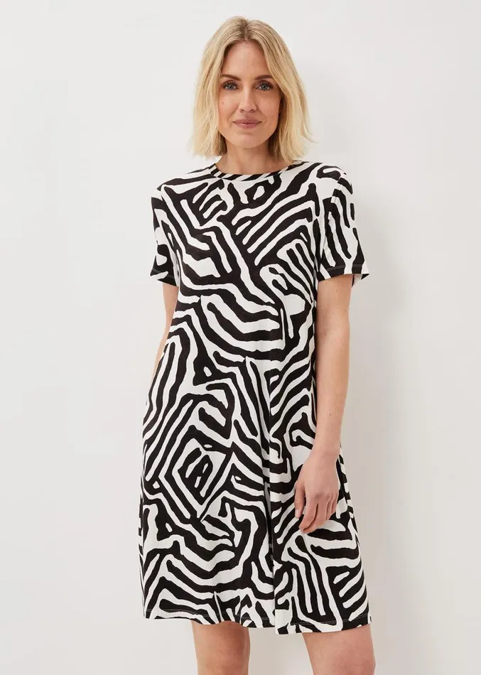 Isabelle Zebra Print Dress Blackivory Women Phase Eight Dresses