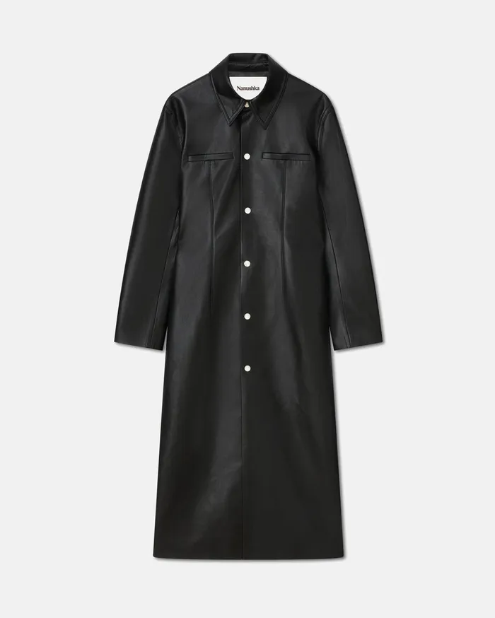 Ivan Sale Regenerated Leather Coat Black Men Nanushka Outerwear and Jackets