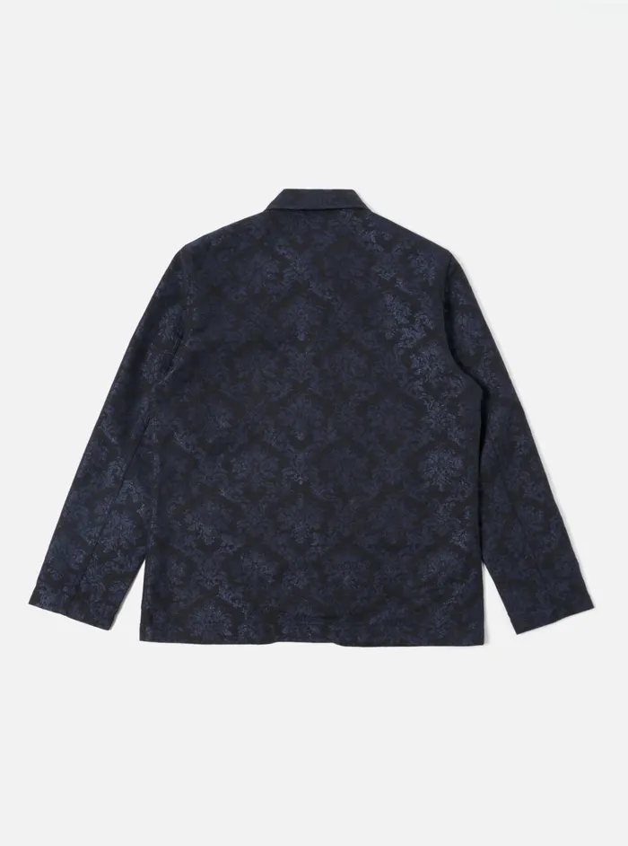 Jackets Men Universal Works Universal Works Bakers Jacket In Black Starry Night Cotton Mix