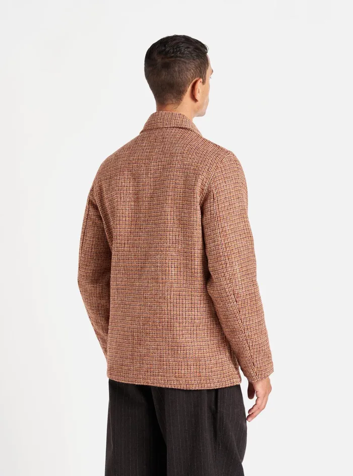 Jackets Men Universal Works Universal Works Bakers Jacket In Rust Harris Tweed Plaid