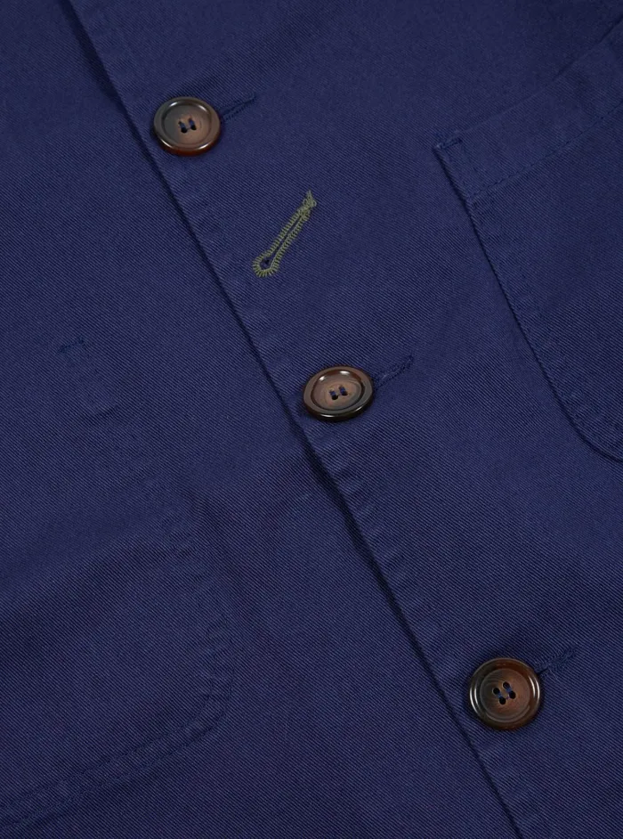 Jackets Men Universal Works Universal Works Bakers Jacket In Work Blue Byron Twill