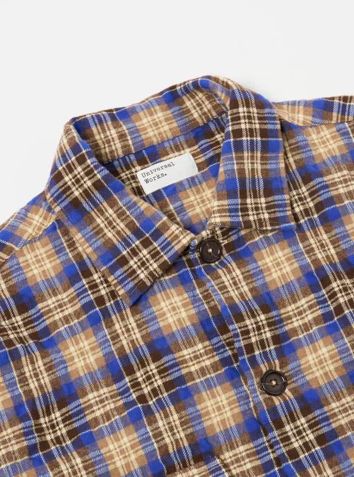 Jackets Men Universal Works Universal Works Dockside Jacket In BlueSand Cowboy Check