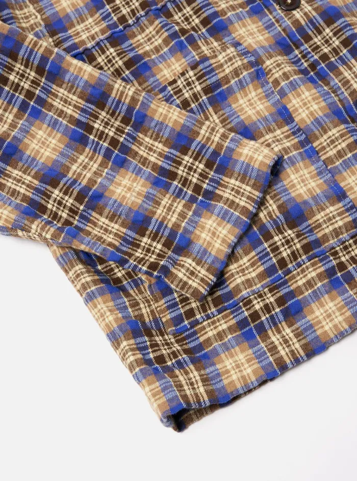 Jackets Men Universal Works Universal Works Dockside Jacket In BlueSand Cowboy Check