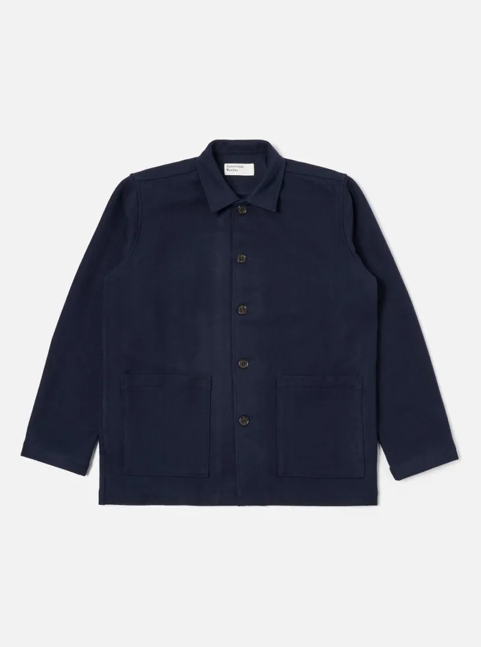Jackets Men Universal Works Universal Works Easy Jacket In Navy Melton