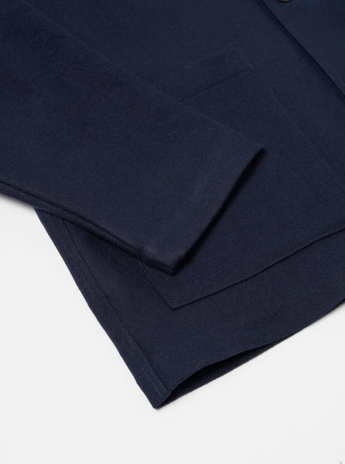Jackets Men Universal Works Universal Works Easy Jacket In Navy Melton