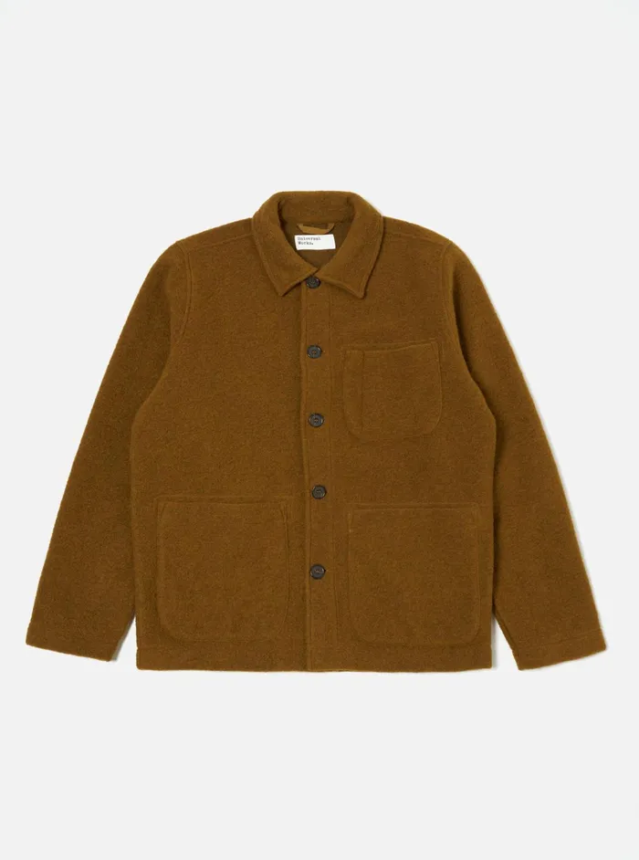 Jackets Men Universal Works Universal Works Field Jacket In Mustard Wool Fleece