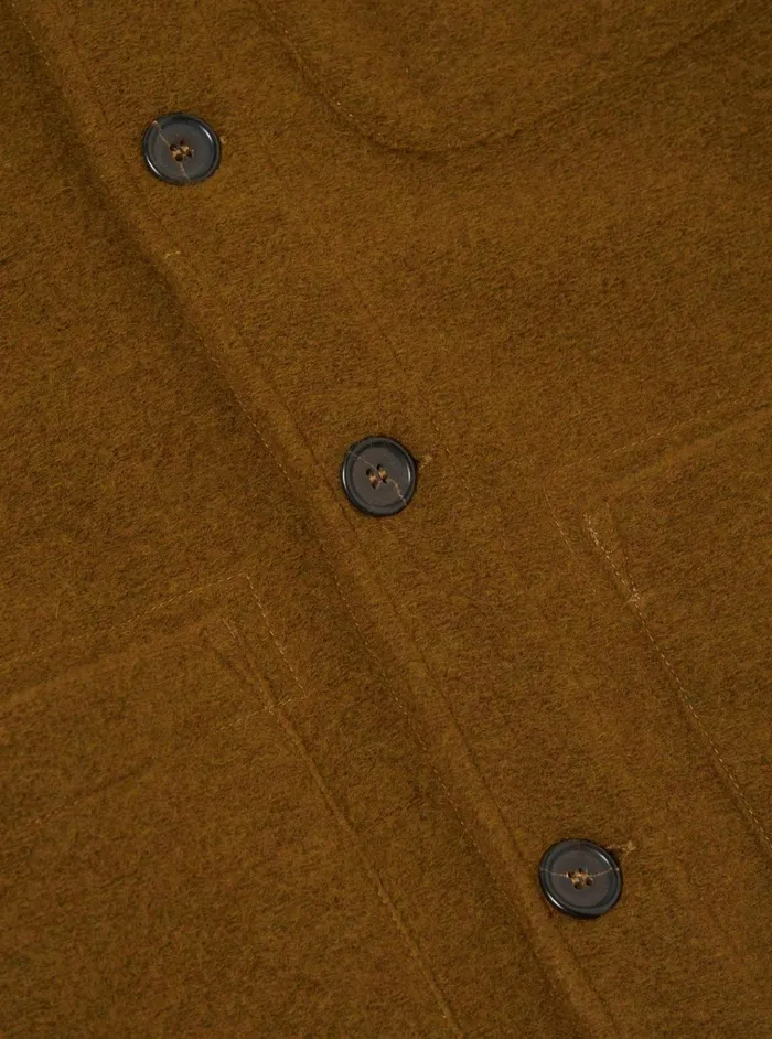 Jackets Men Universal Works Universal Works Field Jacket In Mustard Wool Fleece